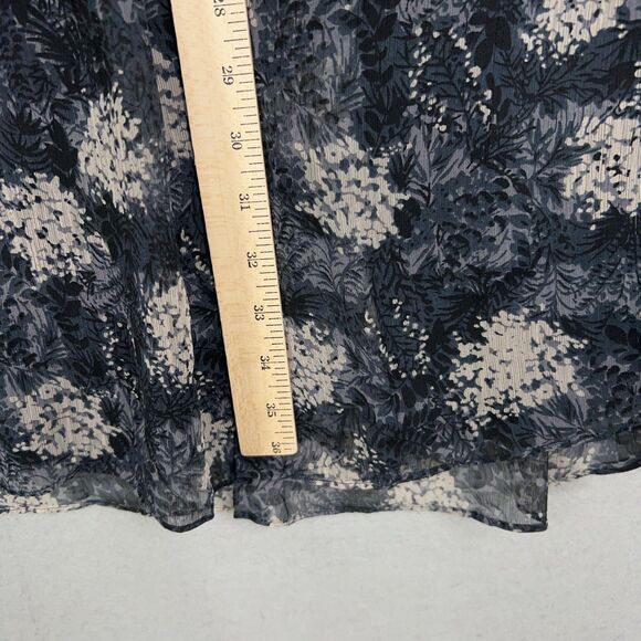 Joie Dress Womens Medium Blue Floral Baltic Pleat Swing Feminine Romantic Ruffle - Picture 15 of 16